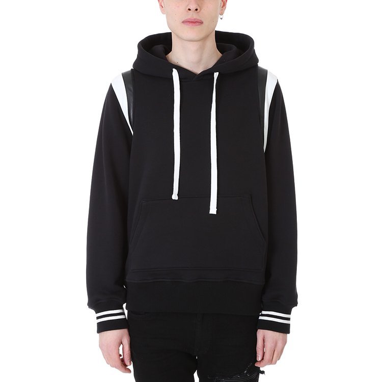 amiri/amiri 18年春夏 男性 条纹 兜帽 黑色 男卫衣 mkhdpvar black
