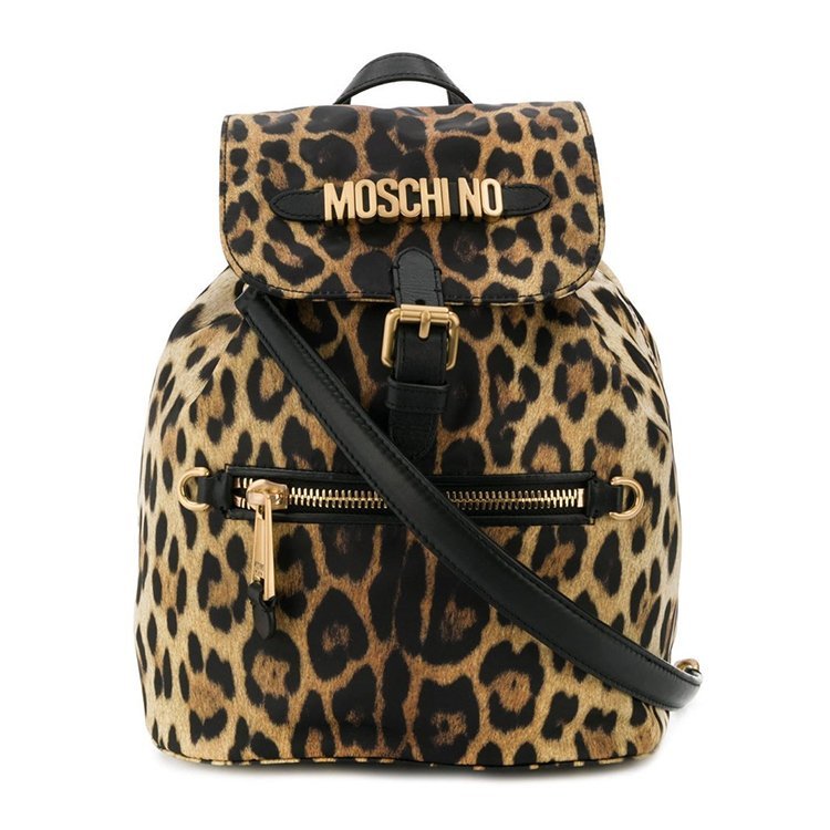 莫斯奇诺/moschino 19年春夏 书包 logo 女包 女性 豹纹 黄色 双肩包