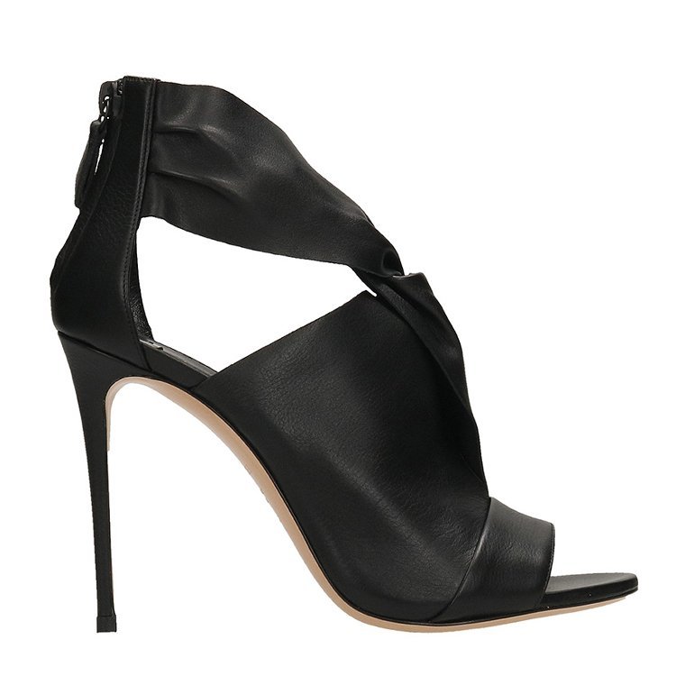 casadei/卡萨蒂 女士 鱼嘴 包跟 黑色 高跟凉鞋 1h012k1001tang000