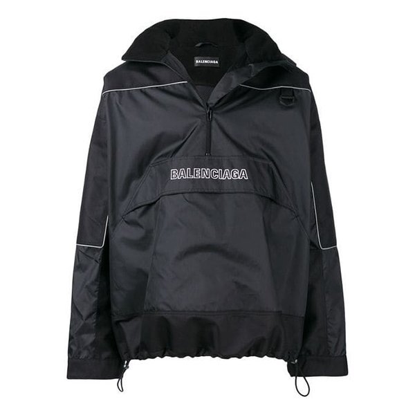 巴黎世家/balenciaga 18年秋冬 连帽 男性 字母 黑色 男士夹克 533917