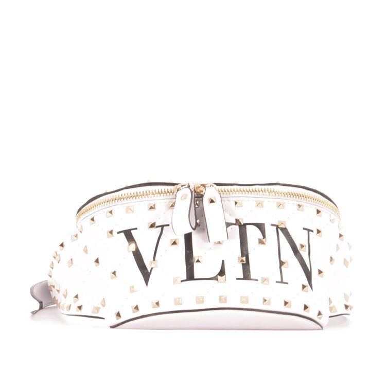 华伦天奴/valentino 18年秋冬 logo 铆钉菱格纹 胸包 女包 女性 腰包