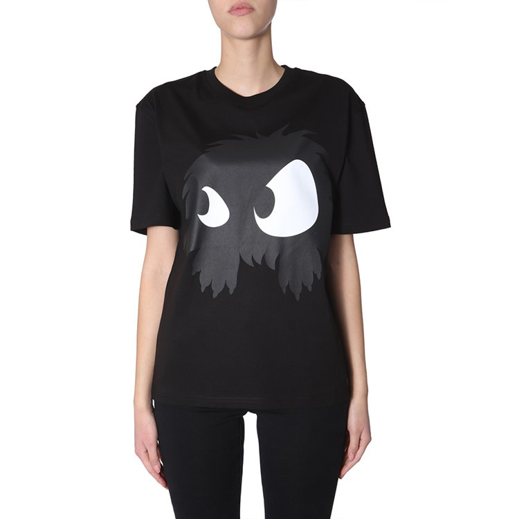 alexander mcqueen 19年秋冬 圆领 女性 小恶魔 休闲 黑色 女士短袖