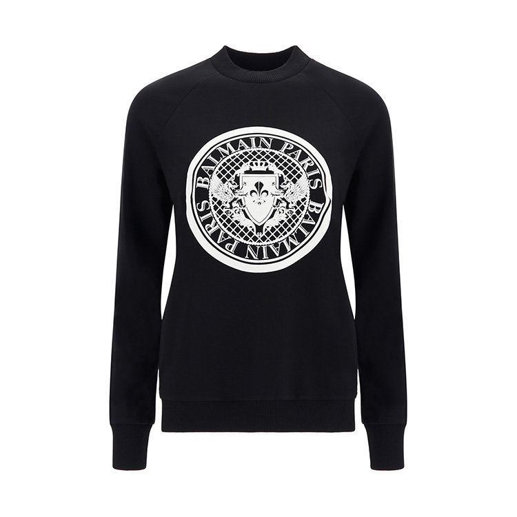 balmain/巴尔曼 19年秋冬 圆领 女性 logo 女卫衣 sf13600_i044_eab