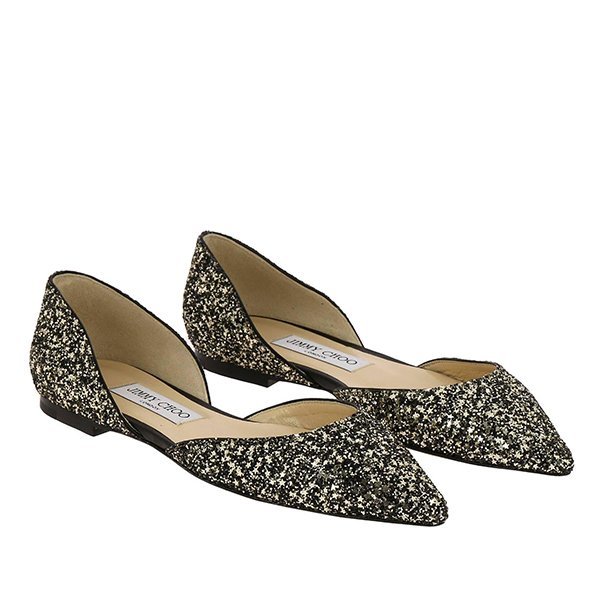 周仰杰,Jimmy Choo 周仰杰/jimmy choo 18年秋冬 esther系列 平底鞋 亮片 女士 闪亮效果