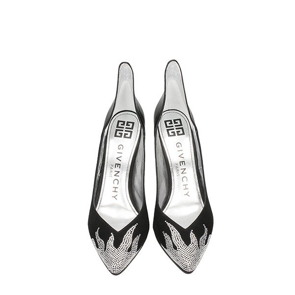 纪梵希/givenchy 18年秋冬 女性 尖头鞋 印花 黑色 高跟鞋 be400ae05p
