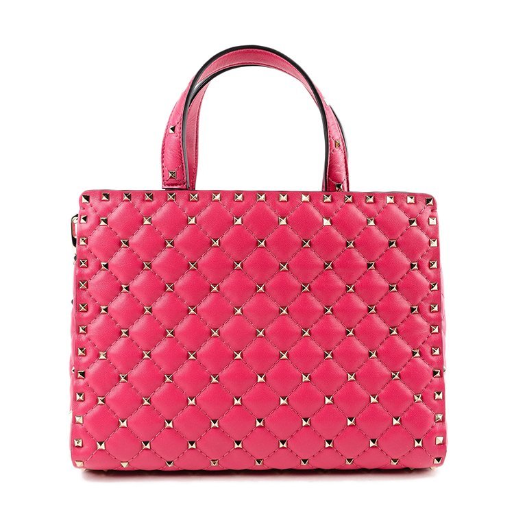 华伦天奴/valentino 18年秋冬 logo 铆钉菱格纹 女包 女性 手提包 qw