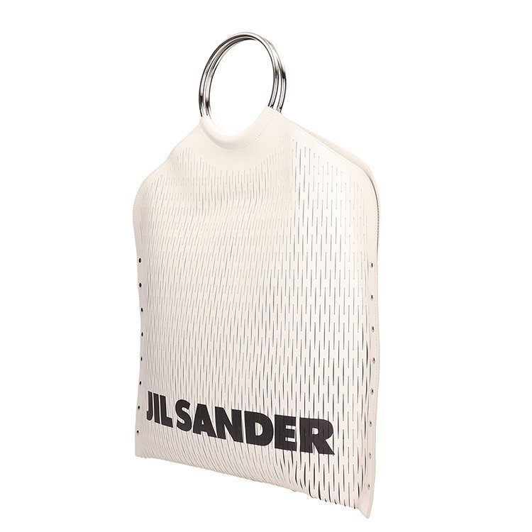 jil sander logo,margiela logo 吉尔·桑达/jil sander 18年秋冬 logo 圆环 女包 女性 托特包 白色