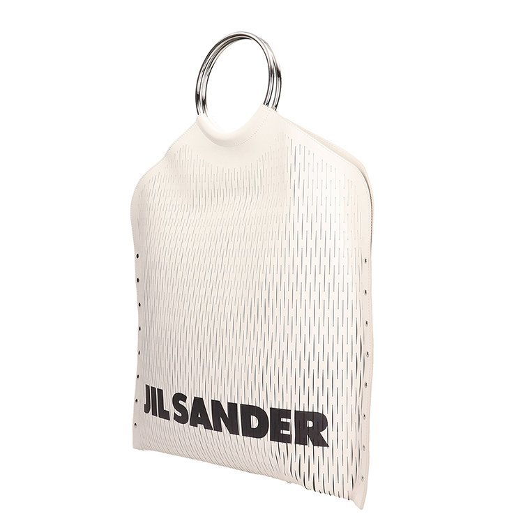 吉尔·桑达/jil sander 18年秋冬 logo 圆环 女包 女性 托特包 白色