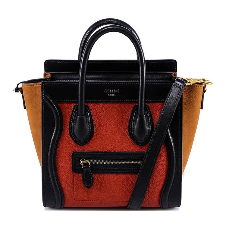 赛琳/celine 18年秋冬 logo 撞色 女包 女性 红色 手提包 168243aac