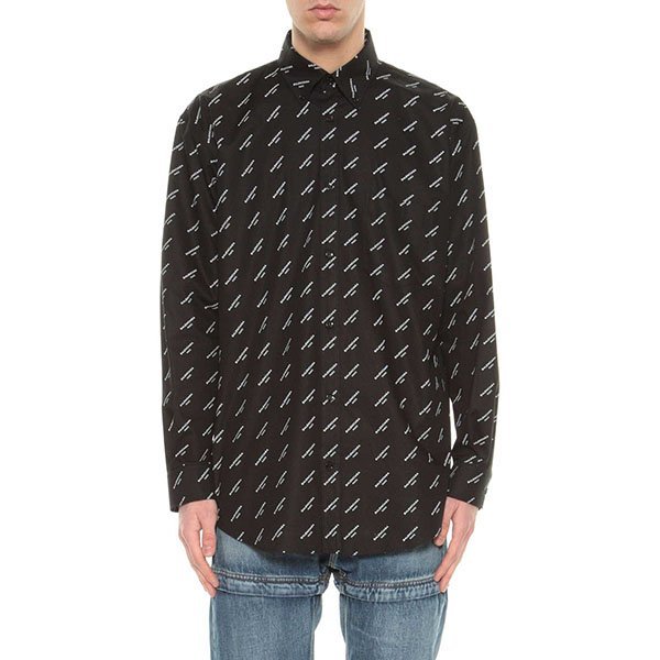 balenciaga/巴黎世家 18年春夏 男性 logo 印花 男士长袖衬衫 508455