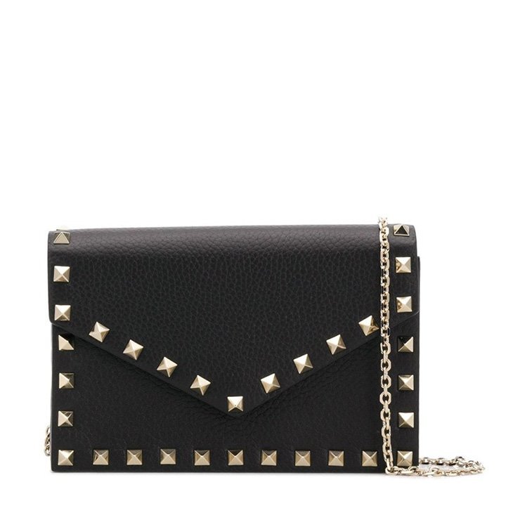 华伦天奴/valentino 18年秋冬 logo 铆钉 女包 手包 女性 红色 手拿包