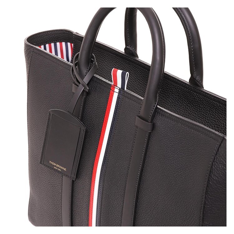 thombrowne包包,thombrowne包包女士 thom browne/thom browne 18年春夏 logo 条纹 女包 女性 黑色 手提包