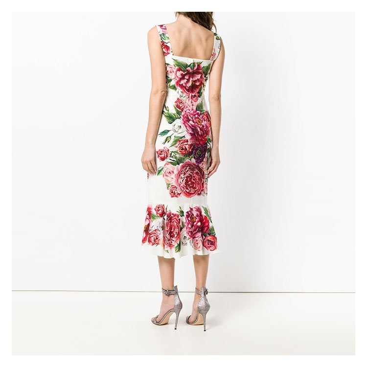 杜嘉班纳/dolce&gabbana 18年秋冬 女士 花朵 修身 白色 女士连衣裙