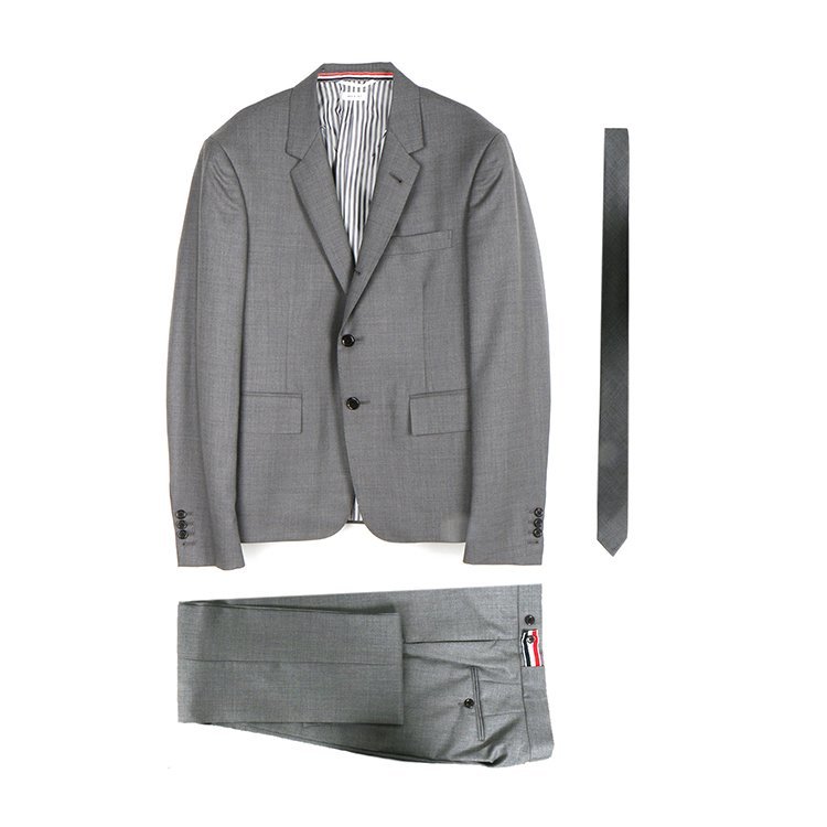 thombrowne官网,thombrowne专卖店 thom browne/thom browne 18年秋冬 宽松 男士 商务风 简约 灰色 男士