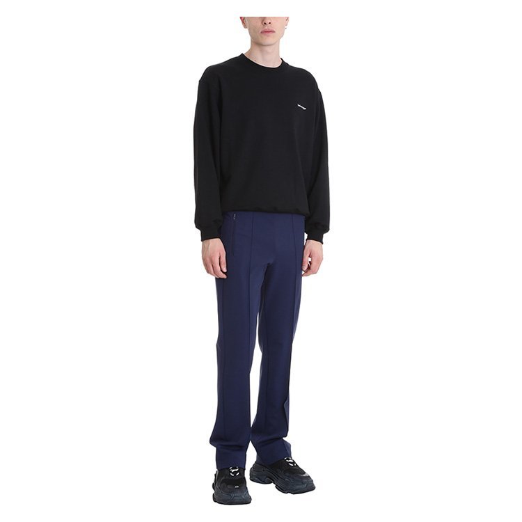 巴黎世家/balenciaga 18年秋冬 男士 logo 直筒裤 蓝色 男士休闲裤