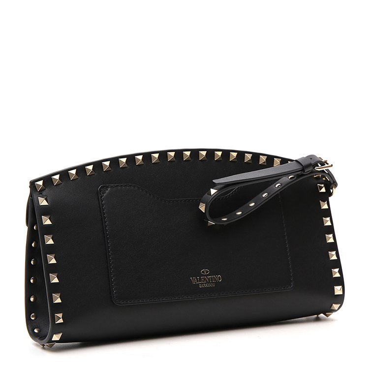 华伦天奴/valentino 18年秋冬 logo 铆钉 女包 手包 女性 玫红色 手拿