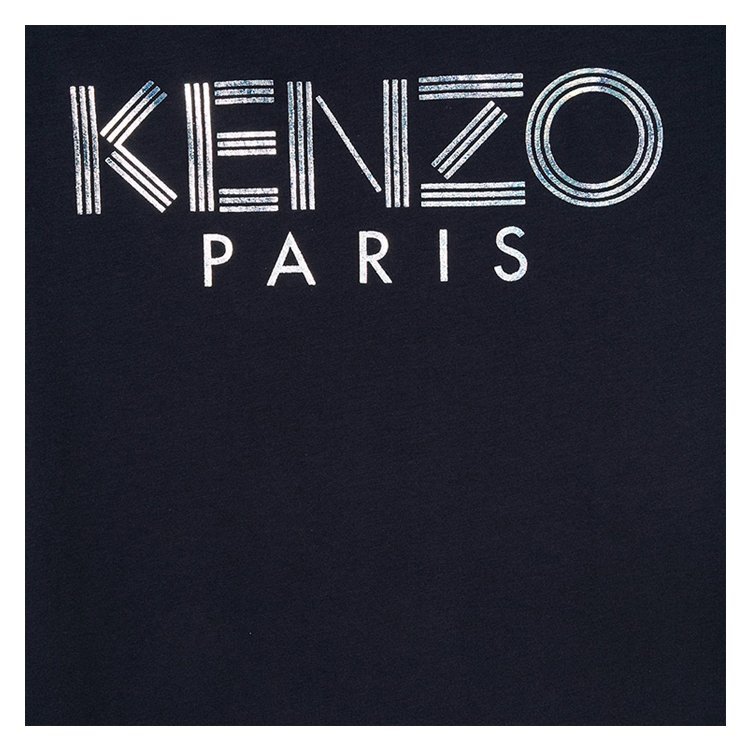 高田贤三/kenzo 18年秋冬 女童 logo 短袖 海军蓝 儿童t恤 km10018t