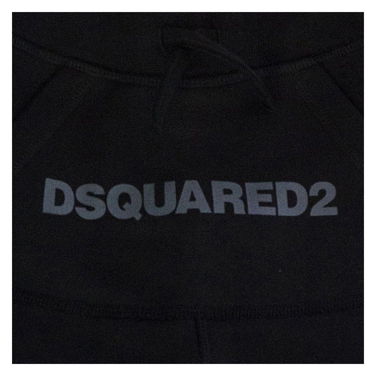 DSQUARED2 logo,花店简约logo设计 d二次方/dsquared2 19年春夏 男童 logo 长裤 黑色 儿童裤装 g4d2p183