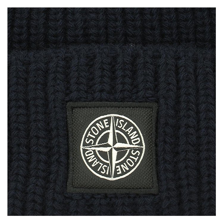 stoneislandlogo,stoneisland stone island/stone island 18年秋冬 针织帽 青少年 logo 竖条纹