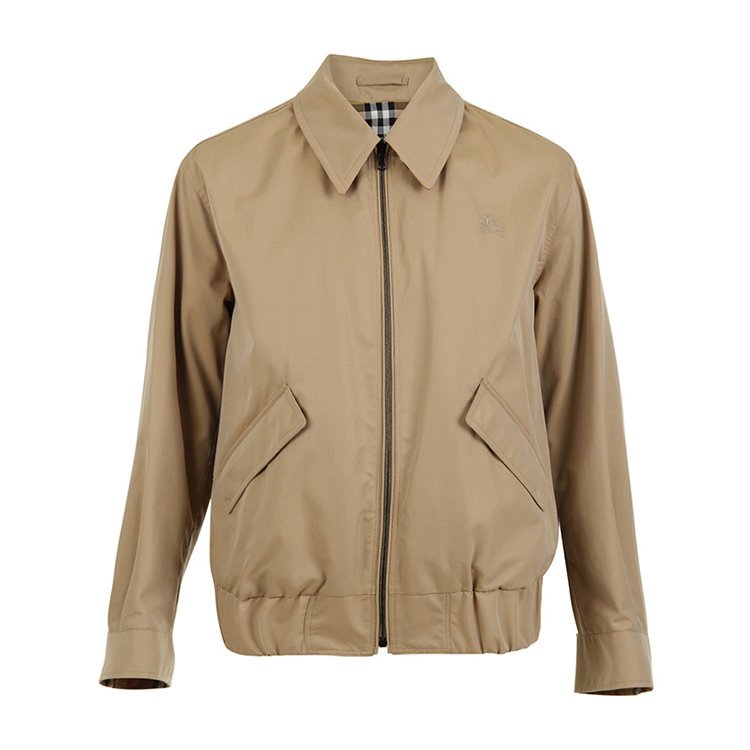 burberry男士夹克,巴宝莉男款夹克外套 博柏利/burberry 19年春夏 拉链 男性 运动风 翻领 卡其 男士夹克