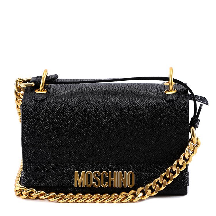 moschino/莫斯奇诺 18年春夏 链条包 金属logo 女包 女性 黑色 单肩包