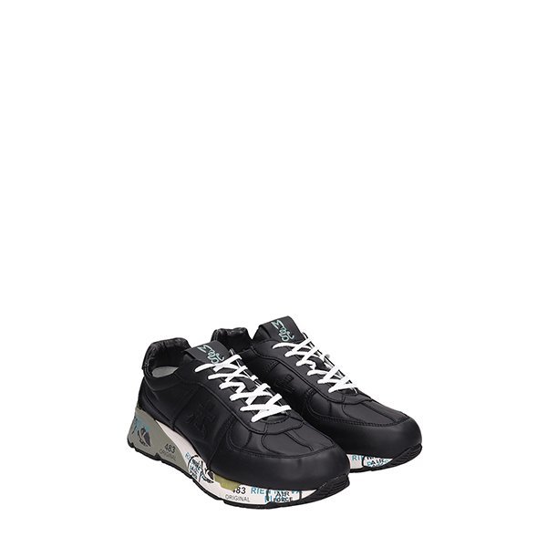 premiata(普瑞米亚达) 男士 绑带 撞色 黑色 休闲运动鞋 mase black