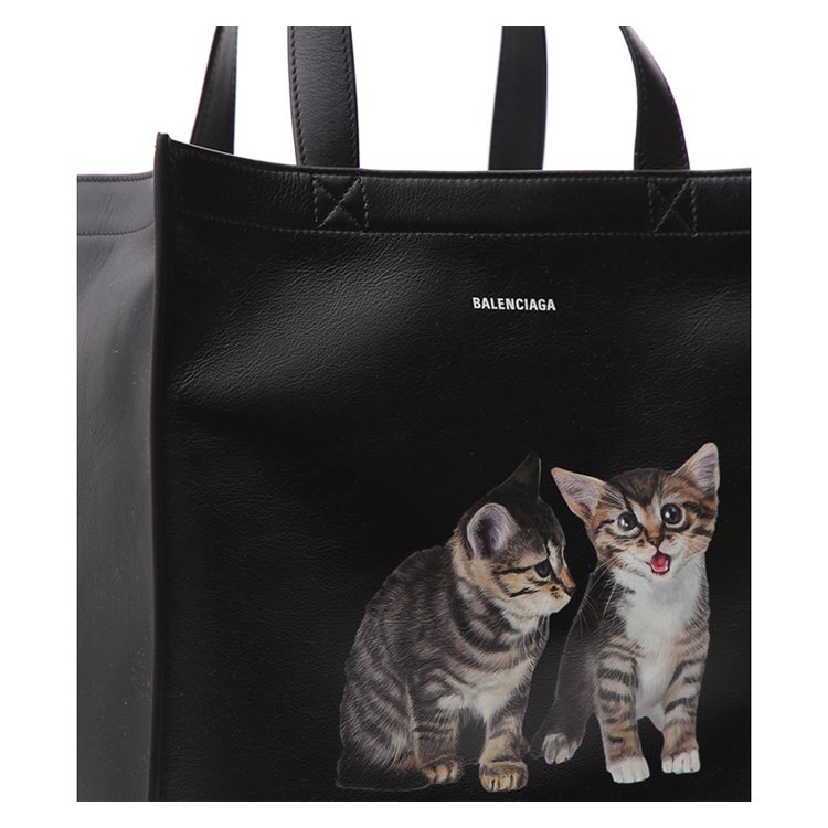 巴黎世家/balenciaga 18年秋冬 购物袋 猫咪 女包 女性 黑色 单肩包