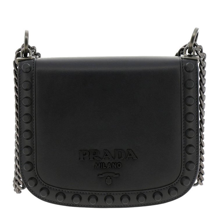 普拉达/prada 18年秋冬 链条 字母 女包 女性 黑色 单肩包 1bd039ubc