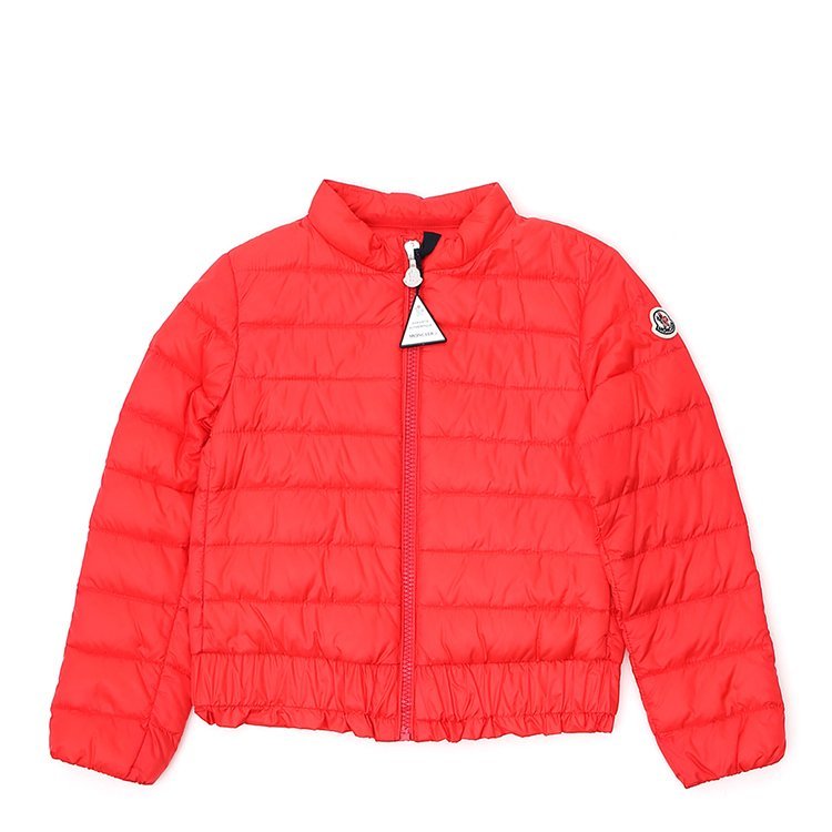 蒙克莱/moncler kids 19年春夏 logo 男童 横条 袖标 红色 儿童羽绒服