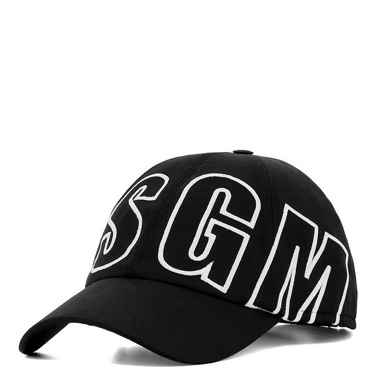msgm/msgm 18年秋冬 男士 logo 鸭舌帽 黑色 帽子 2540ml15x184544 99