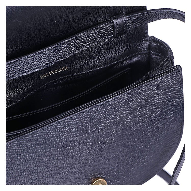 巴黎世家/balenciaga 19年春夏 马鞍包 女性 logo 拉链 黑色 斜挎包