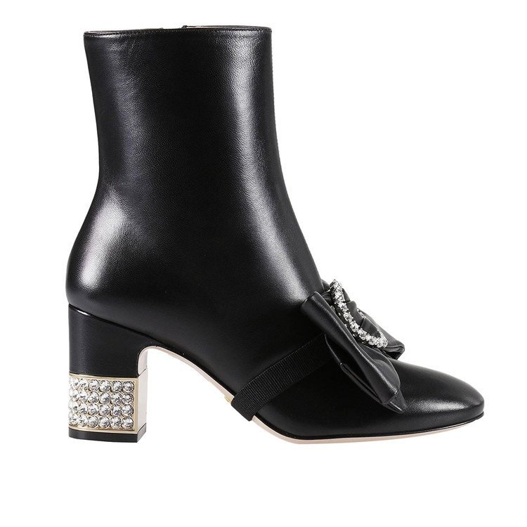 古驰\/GUCCI 17年秋冬 女士 尖头鞋 方跟鞋 黑色