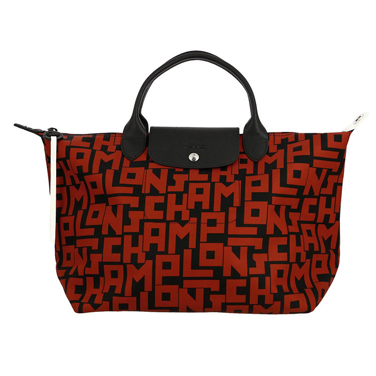 珑骧/longchamp 19年秋冬 单肩包 女性 饺子包 logo 黑/红色 手提包 l