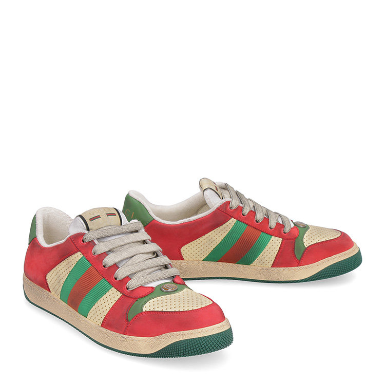 古驰/gucci 19年春夏 gucci男鞋 logo 男性 时尚 经典红绿条纹 小脏鞋