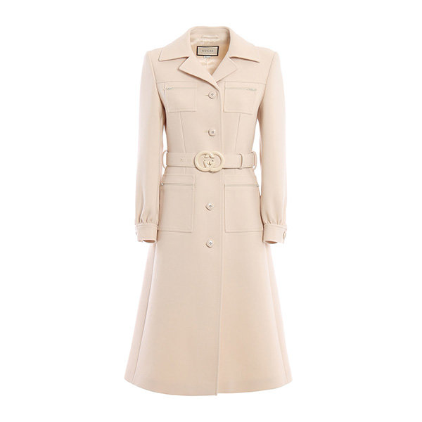 dior(迪奥)蓝/白水墨印花翻领长袖风衣