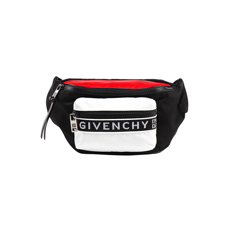 纪梵希/givenchy 19年秋冬 单肩包 男性 半圆包 logo 黑/白 腰包 bk