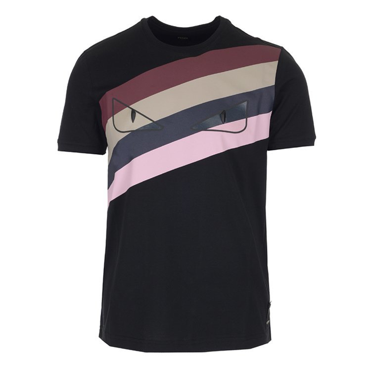 芬迪/fendi 18年秋冬 小恶魔小怪兽 小恶魔 男士 圆领 黑色 男士短袖