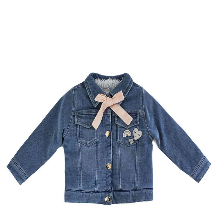 克洛伊/chloe 19年春夏 男童 纽扣 蝴蝶结 牛仔蓝色 儿童外套 c06080k