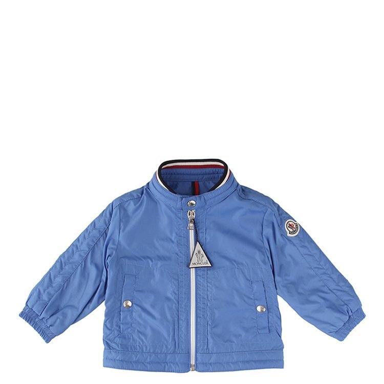 蒙克莱/moncler kids 18年春夏 男童 蒙口 圆领 拉链 logo 蓝色 儿童