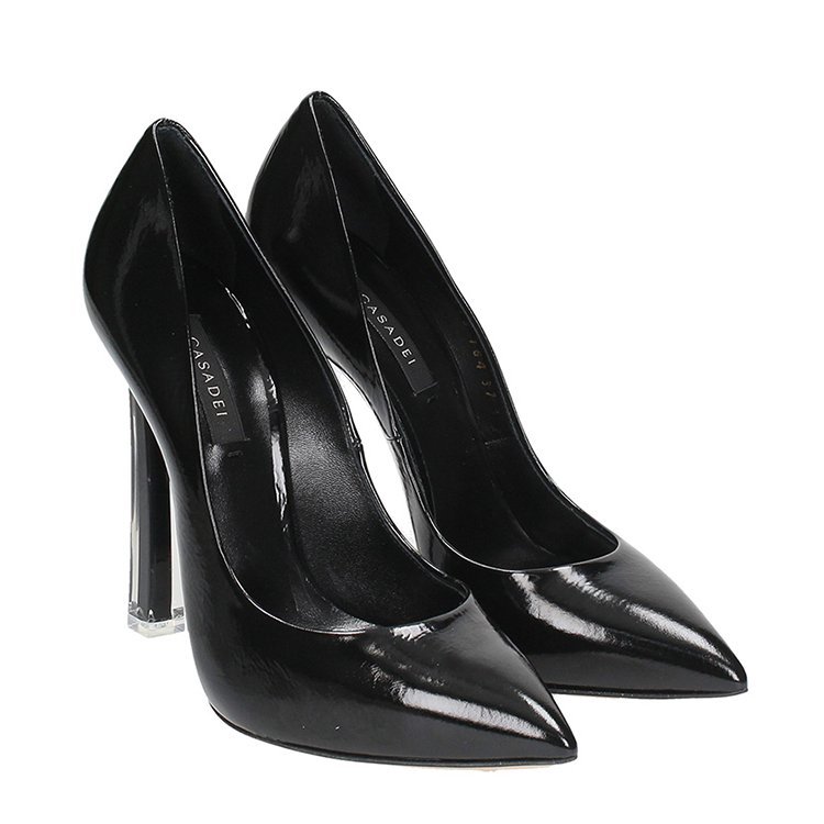 卡萨蒂/casadei 18年秋冬 女性 尖头鞋 漆皮 黑色 高跟鞋 1f331k120x
