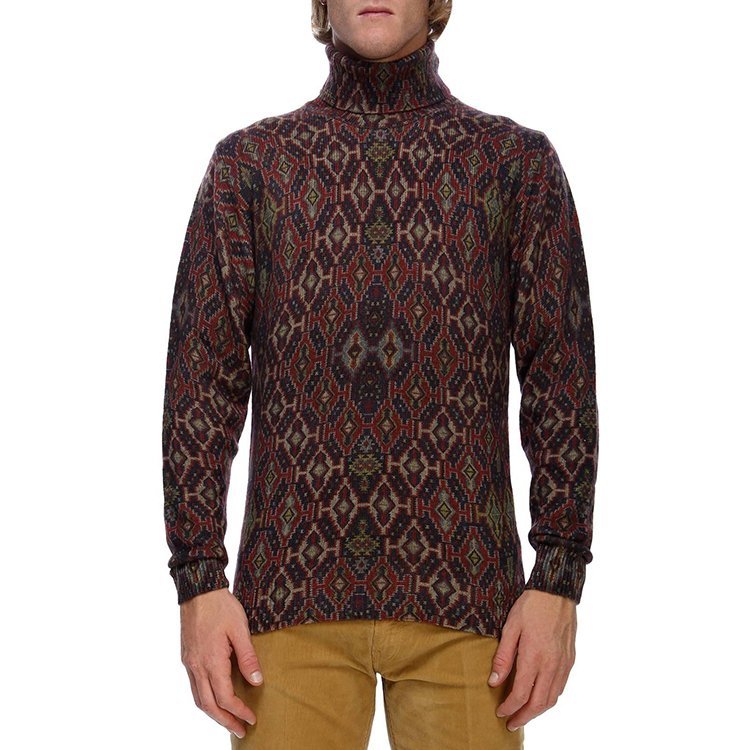 艾特罗/etro 18年秋冬 男性 半高领 花纹 米色 男士针织衫/毛衣 1m964