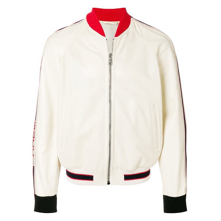 gucci/古驰 18年春夏 男士 撞色 修身 白色 男士夹克 497399 xg523