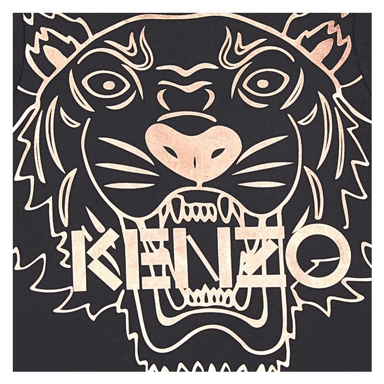 kenzo kids/kenzo kids 18年秋冬 女童 虎头 logo 圆领 黑色 儿童卫衣