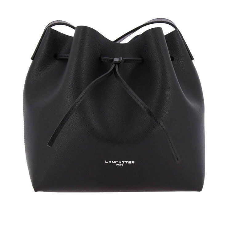 lancaster/lancaster 19年春夏 logo 水桶包 女包 女性 黑色 斜挎包