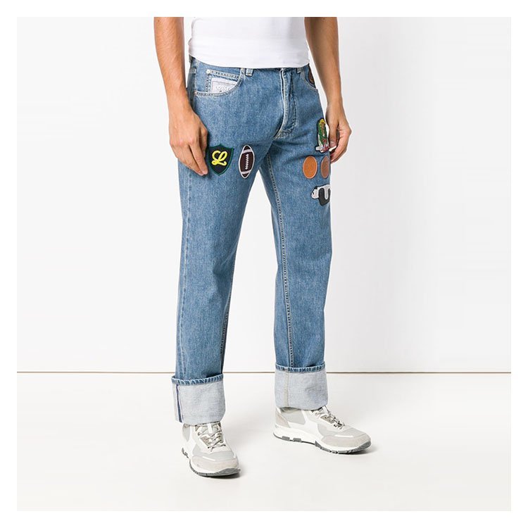 罗意威/loewe 18年秋冬 男性 水洗 直筒裤 海军蓝 男士牛仔裤 h
