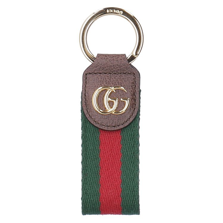 gucci/古驰 18年秋冬 青少年 条纹 撞色 棕色 钥匙扣 523161he2ng