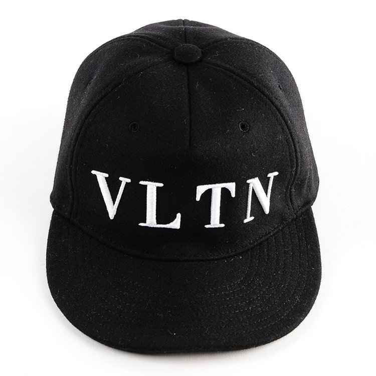 华伦天奴/valentino 18年秋冬 青少年 鸭舌帽 logo 黑色 帽子 qw2h0