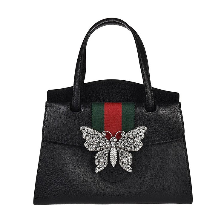 古驰/gucci 18年春夏 女士 百搭 蝴蝶 黑色 手提包 505342 cwgex 8478