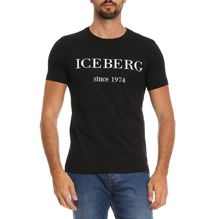 冰山/iceberg 18年秋冬 男性 时尚 百搭 黑色 男士短袖t恤 f014 6301