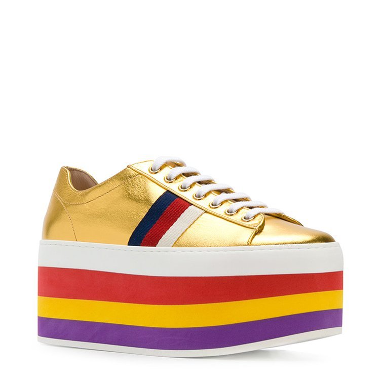 古驰/gucci 17年秋冬 时尚 女士 金色 松糕鞋 474538b8bk08068